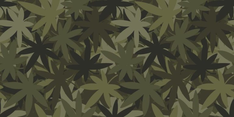 Cannabis Camouflage With Cannabis Leaves Seamless Pattern
