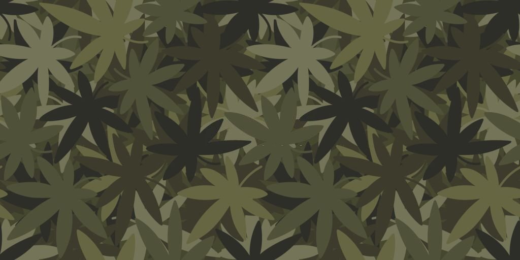 Cannabis Camouflage With Cannabis Leaves Seamless Pattern